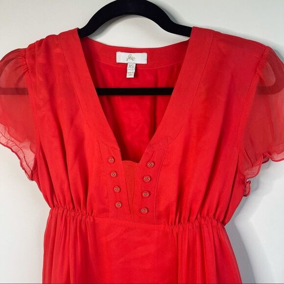 Joie red silk babydoll‎ dress size XS y2k valentine - Picture 2 of 4